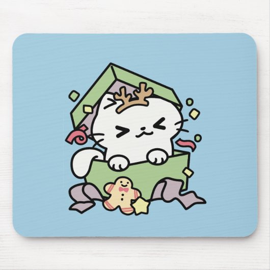 Weihnachtsfeier mit Purr-ty-Time Cat Mousepad (Vorne)