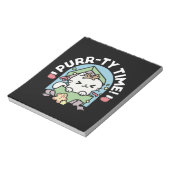 Weihnachtsfeier mit Purr-ty-Time Cat Notizblock (Rotiert)
