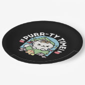 Weihnachtsfeier mit Purr-ty-Time Cat Pappteller (Schrägansicht)