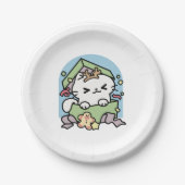 Weihnachtsfeier mit Purr-ty-Time Cat Pappteller (Vorderseite)