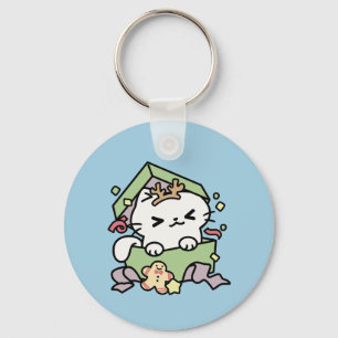 Weihnachtsfeier mit Purr-ty-Time Cat Schlüsselanhänger