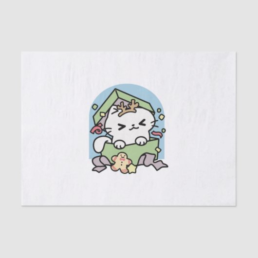 Weihnachtsfeier mit Purr-ty-Time Cat Seidenpapier (Vorderseite)