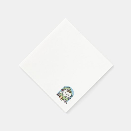 Weihnachtsfeier mit Purr-ty-Time Cat Serviette (Ecke)