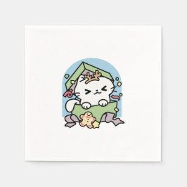 Weihnachtsfeier mit Purr-ty-Time Cat Serviette