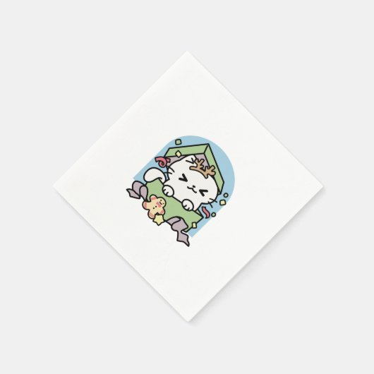 Weihnachtsfeier mit Purr-ty-Time Cat Serviette (Ecke)