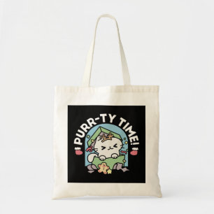 Weihnachtsfeier mit Purr-ty-Time Cat Tragetasche