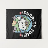 Weihnachtsfeier mit Purr-ty-Time Cat Wandteppich (Vorderseite (Horizontal))