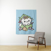 Weihnachtsfeier mit Purr-ty-Time Cat Wandteppich (Beispiel)