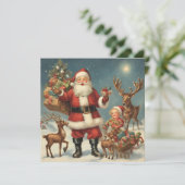 Weihnachtsfeier mit Rentiers & Presentiers Karte (Stehend Vorderseite)