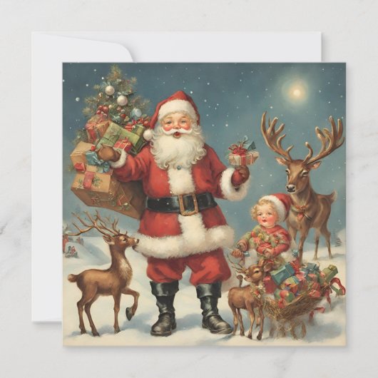 Weihnachtsfeier mit Rentiers & Presentiers Karte (Vorderseite)