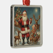 Weihnachtsfeier mit Rentiers & Presentiers Ornament Aus Metall (Rechts)