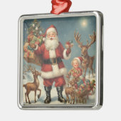 Weihnachtsfeier mit Rentiers & Presentiers Ornament Aus Metall (Links)