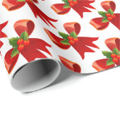 Weihnachtsfeier mit Rotem Bow und Holly Geschenkpapier (Rolleneckpunkt)