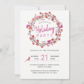 Weihnachtsfeier mit roten Beeren Einladung (Vorderseite)