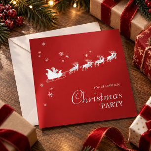 Weihnachtsfeier mit Santa und Rentieren Einladung