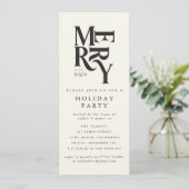 Weihnachtsfeier mit Schwarz & Gold Einladung (Stehend Vorderseite)