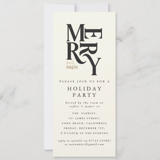 Weihnachtsfeier mit Schwarz & Gold Einladung (Vorderseite)