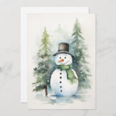 Weihnachtsfeier mit Snowman Feiertagskarte (Vorne/Hinten)