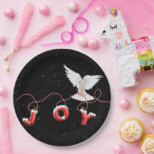 Weihnachtsfeier mit Taube und Schneeflocken Pappteller (Party)