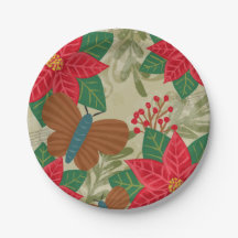 Weihnachtsfeier mit Vintage-Poinsettien-Grün