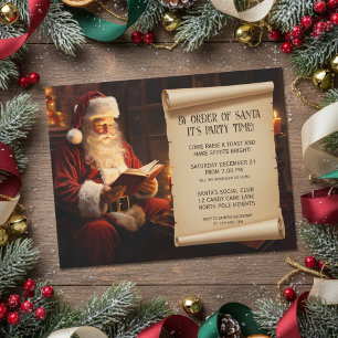 Weihnachtsfeier mit Vintage-Weihnachtsmann beim Le Einladung