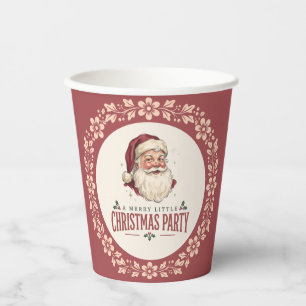 Weihnachtsfeier mit Vintage-Weihnachtsmann Pappbecher