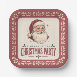 Weihnachtsfeier mit Vintage-Weihnachtsmann Pappteller