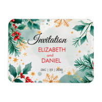 Weihnachtsfeier mit Wasserfarbe Einladung mit Holl