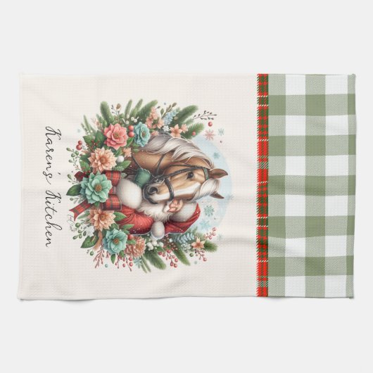 Weihnachtsfeier mit Weihnachten Geschirrtuch (Horizontal)