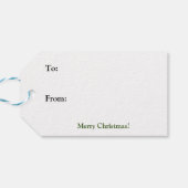 Weihnachtsfeier mit Weihnachtsbaum und Kamin Geschenkanhänger (Rückseite Horizontal)