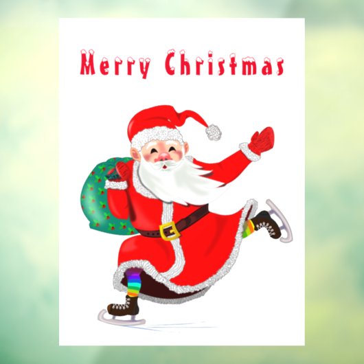 Weihnachtsfeier mit Weihnachtsgeschenk Fensteraufkleber (Blatt 3)