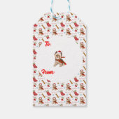 Weihnachtsfeier mit Yorkie Geschenkanhänger (Rückseite)