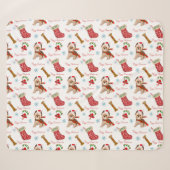 Weihnachtsfeier mit Yorkie-Muster   Sherpadecke (Vorderseite (Horizontal))