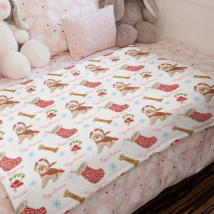 Weihnachtsfeier mit Yorkie-Muster Sherpadecke