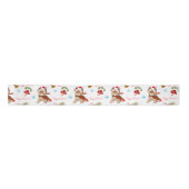 Weihnachtsfeier mit Yorkie Pattern Satinband (Vorderseite)