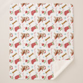 Weihnachtsfeier mit Yorkie Pattern Sherpadecke (Vorderseite)
