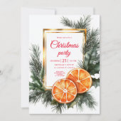 Weihnachtsfeier mit Zitrusfrüchten und Orangen Einladung (Vorderseite)