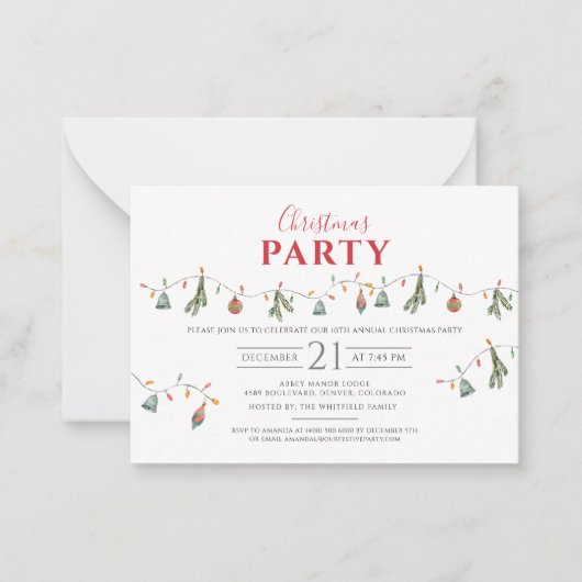 Weihnachtsfeier Moderne Mitteilungskarte (Vorderseite)