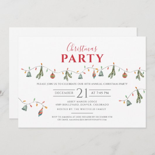 Weihnachtsfeier Moderne Rustikale Moderne Einladung (Vorne/Hinten)