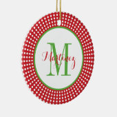 Weihnachtsfeier Monogram Foto Ornament (Rechts)