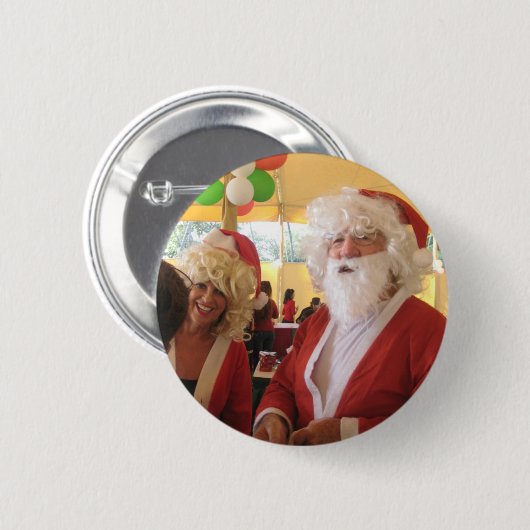 Weihnachtsfeier & Mrs. Claus - Feierlichkeiten Button (Vorne & Hinten)