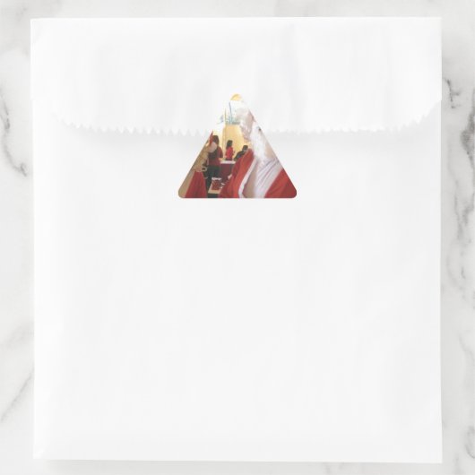 Weihnachtsfeier & Mrs. Claus - Feierlichkeiten Dreieckiger Aufkleber (Tasche)