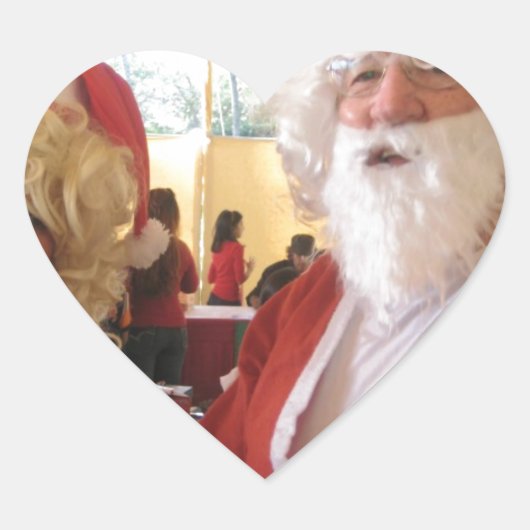 Weihnachtsfeier & Mrs. Claus - Feierlichkeiten Herz-Aufkleber (Vorderseite)