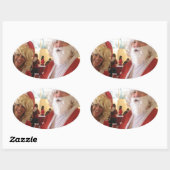 Weihnachtsfeier & Mrs. Claus - Feierlichkeiten Ovaler Aufkleber (Blatt)