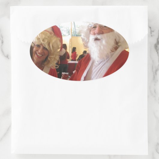 Weihnachtsfeier & Mrs. Claus - Feierlichkeiten Ovaler Aufkleber (Tasche)