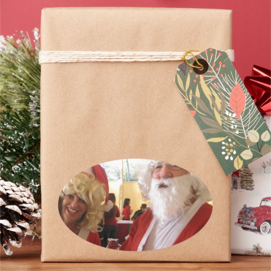 Weihnachtsfeier & Mrs. Claus - Feierlichkeiten Ovaler Aufkleber (Feiertag)