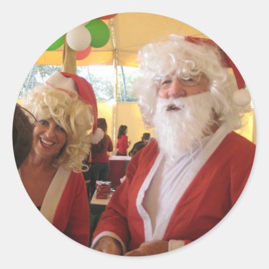 Weihnachtsfeier & Mrs. Claus - Feierlichkeiten Runder Aufkleber (Vorderseite)