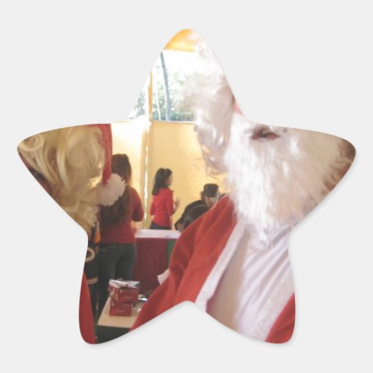 Weihnachtsfeier & Mrs. Claus - Feierlichkeiten Stern-Aufkleber (Vorderseite)