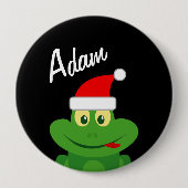 Weihnachtsfeier Namensbuttons mit lustigem Santa-F Button (Vorderseite)