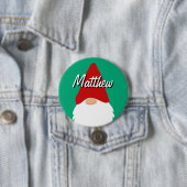Weihnachtsfeier Namensbuttons mit süßem Gnom Button (Beispiel)